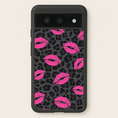 Pink Lipstick Cheetah Print  - Animal Patterns Phone Case for Google Pixel 8a