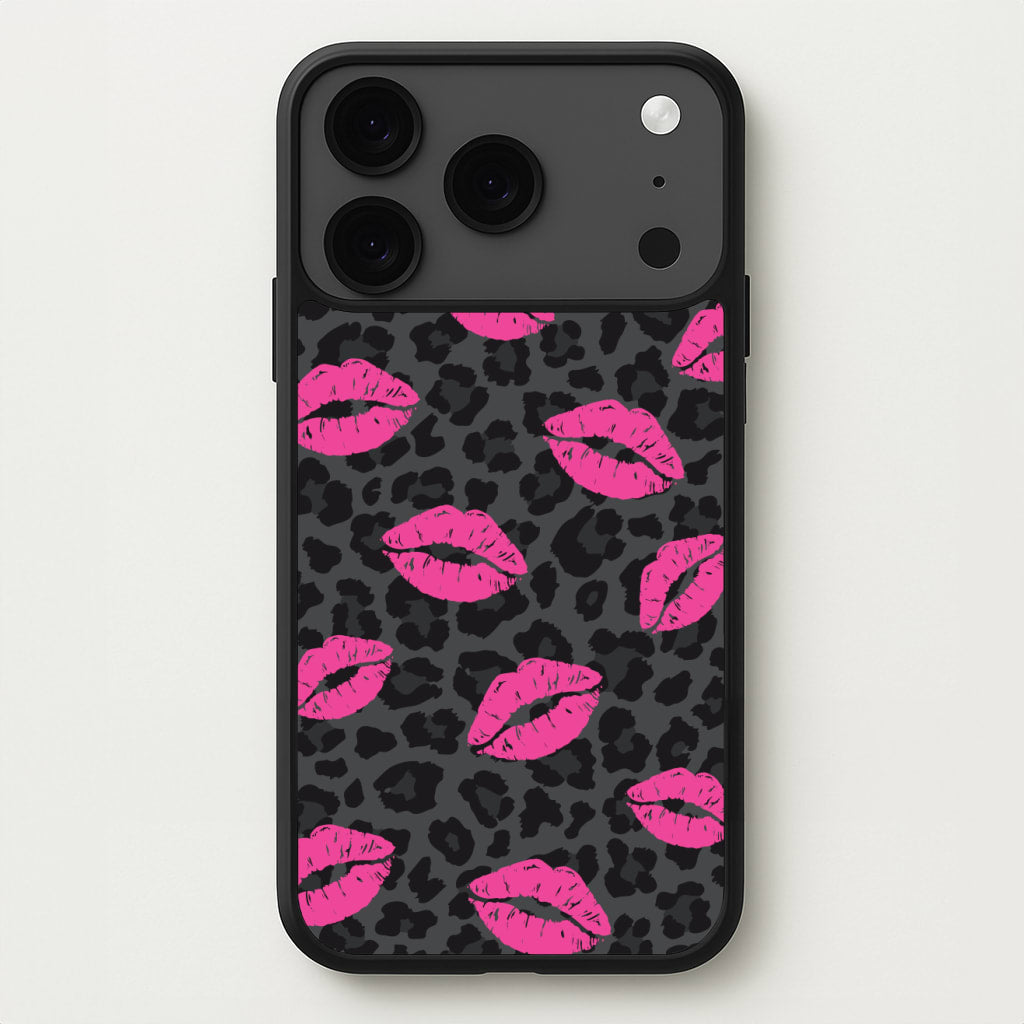 Pink Lipstick Cheetah Print Phone Case for iPhone 17 Pro Max