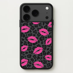 Pink Lipstick Cheetah Print Phone Case for iPhone 17 Pro Max
