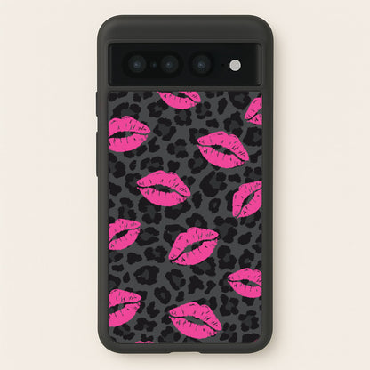 Pink Lipstick Cheetah Print  - Animal Patterns Phone Case for Google Pixel 7 Pro