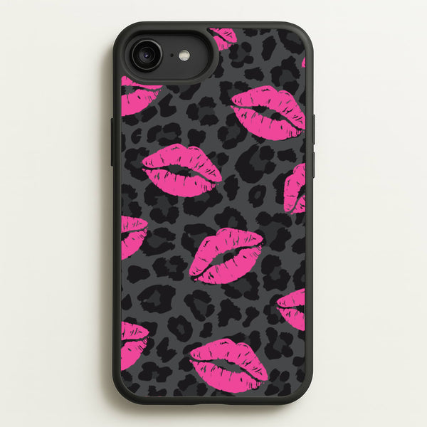 Pink Lipstick Cheetah Print  - Animal Patterns Phone Case for iPhone 6 Plus / 7 Plus / 8 Plus