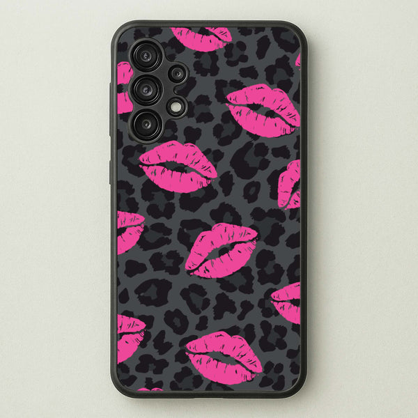 Pink Lipstick Cheetah Print  - Animal Patterns Phone Case for Galaxy A13