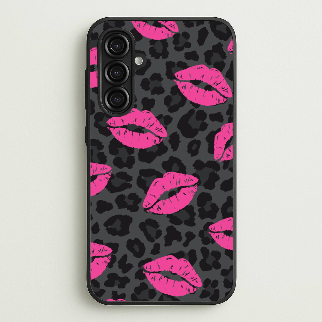 Pink Lipstick Cheetah Print  - Animal Patterns Phone Case for Galaxy A16