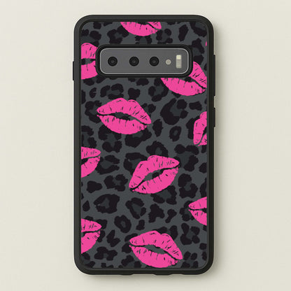 Pink Lipstick Cheetah Print  - Animal Patterns Phone Case for Galaxy S10