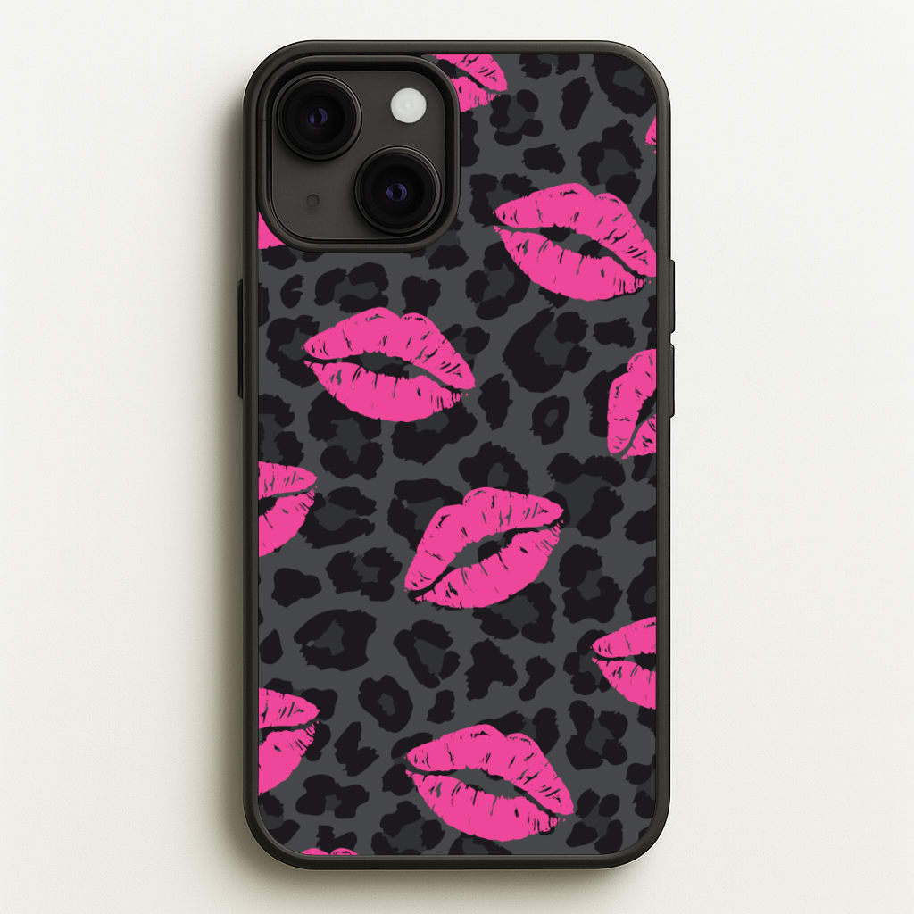 Pink Lipstick Cheetah Print  - Animal Patterns Phone Case for iPhone 13 Mini
