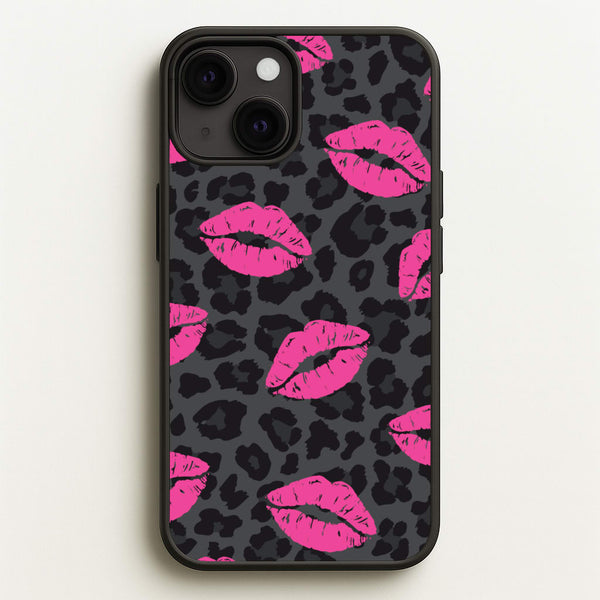 Pink Lipstick Cheetah Print  - Animal Patterns Phone Case for iPhone 13 Mini
