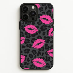 Pink Lipstick Cheetah Print  - Animal Patterns Phone Case for iPhone 13 Pro Max