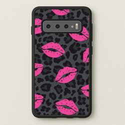 Pink Lipstick Cheetah Print  - Animal Patterns Phone Case for Galaxy S10 Plus