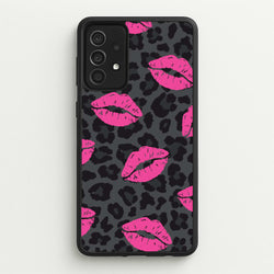 Pink Lipstick Cheetah Print  - Animal Patterns Phone Case for Galaxy A52 / A52s