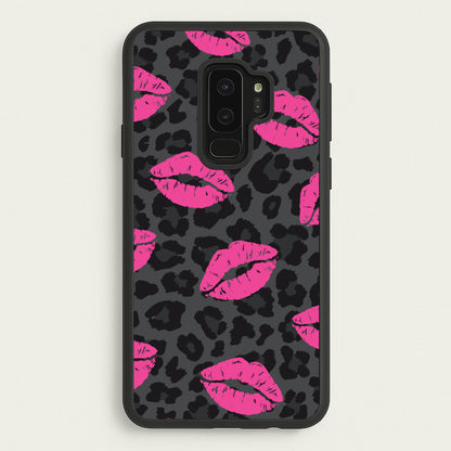 Pink Lipstick Cheetah Print  - Animal Patterns Phone Case for Galaxy S9 Plus