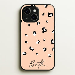Personalised Name Cheetah Print  - Animal Patterns Phone Case for iPhone 15