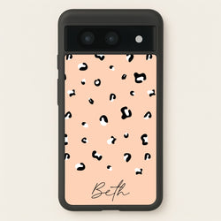 Personalised Name Cheetah Print  - Animal Patterns Phone Case for Google Pixel 8a