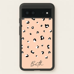 Personalised Name Cheetah Print  - Animal Patterns Phone Case for Google Pixel 7