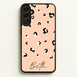 Personalised Name Cheetah Print  - Animal Patterns Phone Case for Galaxy A34
