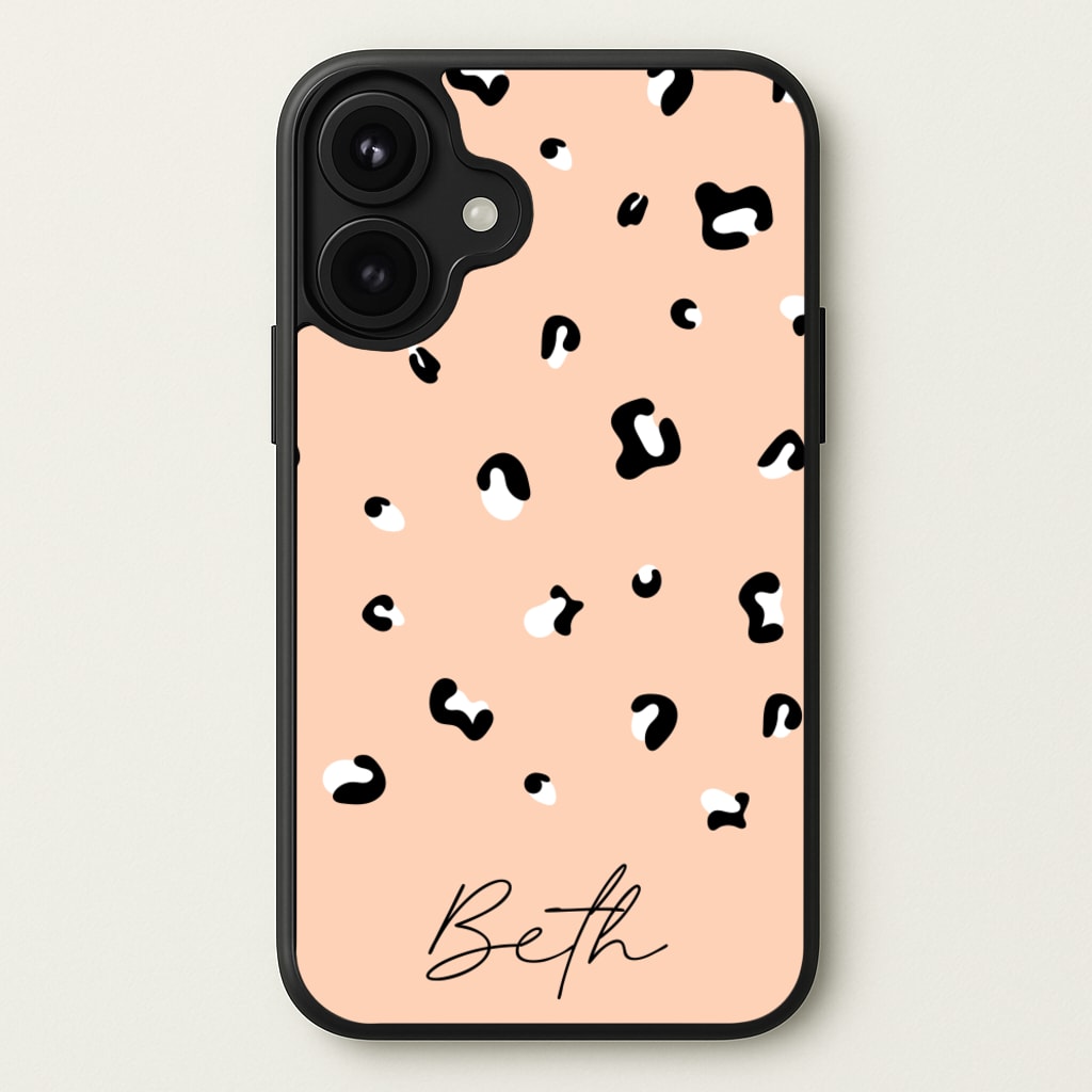 Personalised Name Cheetah Print Phone Case for iPhone 17