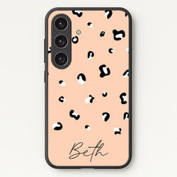Personalised Name Cheetah Print  - Animal Patterns Phone Case for Galaxy S24