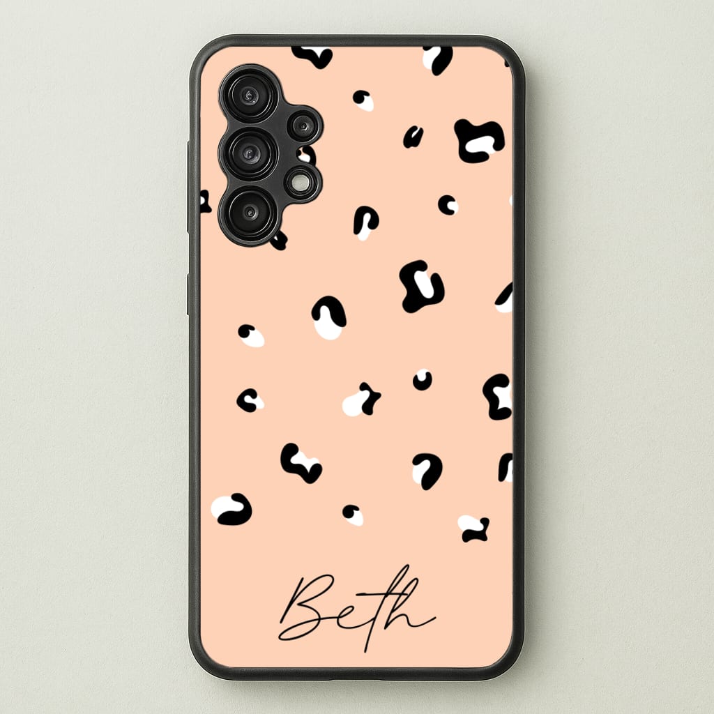 Personalised Name Cheetah Print  - Animal Patterns Phone Case for Galaxy A13