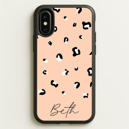 Personalised Name Cheetah Print  - Animal Patterns Phone Case for iPhone X / XS