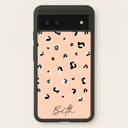 Personalised Name Cheetah Print  - Animal Patterns Phone Case for Google Pixel 7a