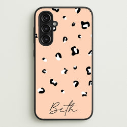 Personalised Name Cheetah Print  - Animal Patterns Phone Case for Galaxy A16