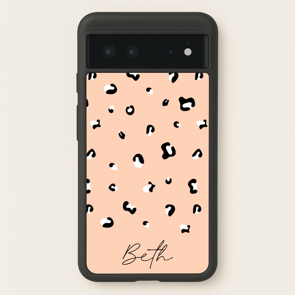 Personalised Name Cheetah Print  - Animal Patterns Phone Case for Google Pixel 6