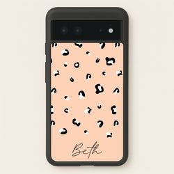 Personalised Name Cheetah Print  - Animal Patterns Phone Case for Google Pixel 6