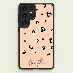 Personalised Name Cheetah Print  - Animal Patterns Phone Case for Galaxy S22 Ultra