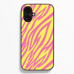 Neon Zebra Print  - Animal Patterns Phone Case for iPhone 16 Plus