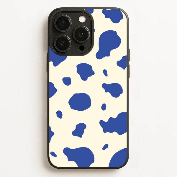 Blue Cow Print  - Animal Patterns Phone Case for iPhone 16 Pro Max