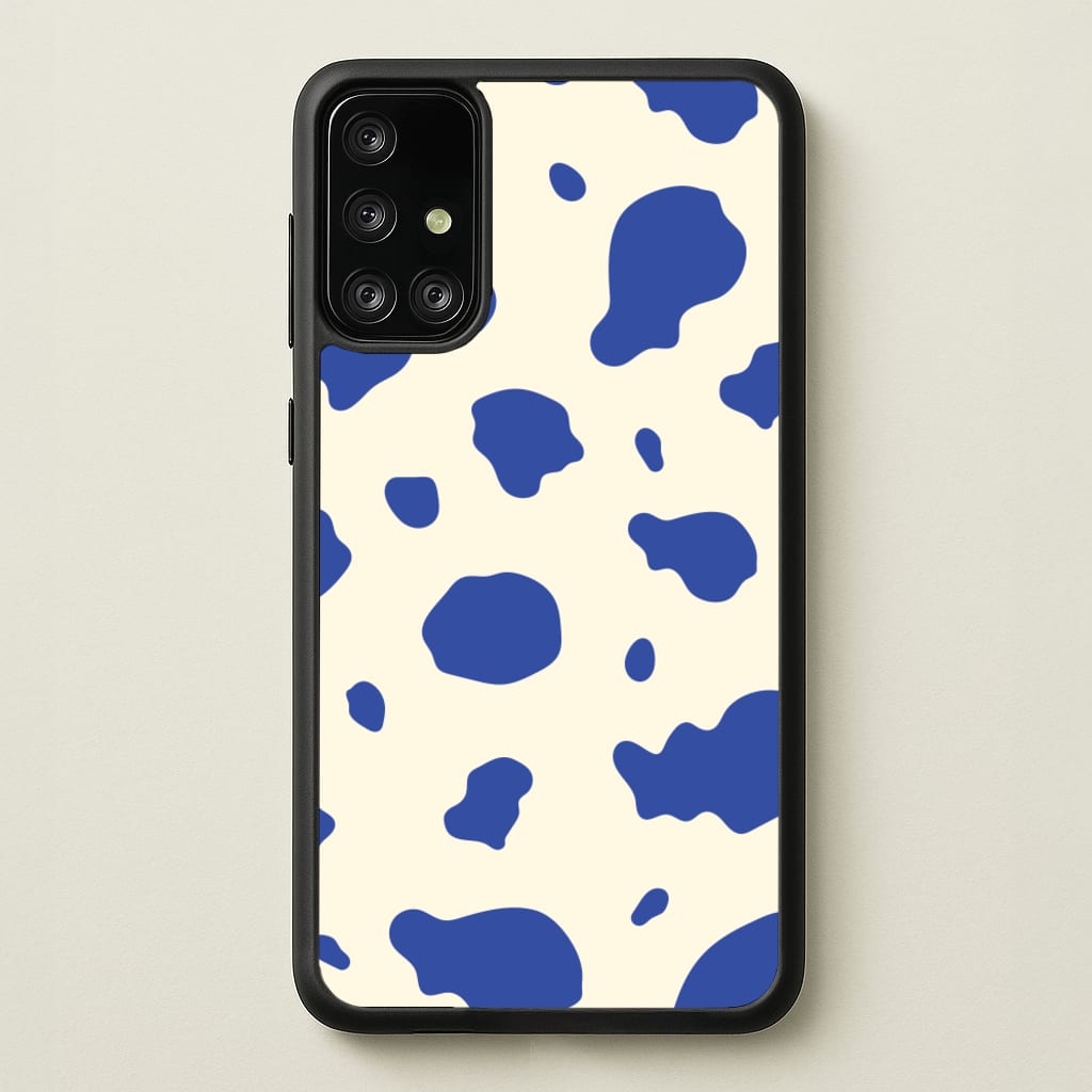 Blue Cow Print  - Animal Patterns Phone Case for Galaxy A71