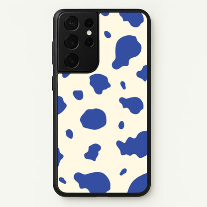 Blue Cow Print  - Animal Patterns Phone Case for Galaxy S21 Ultra