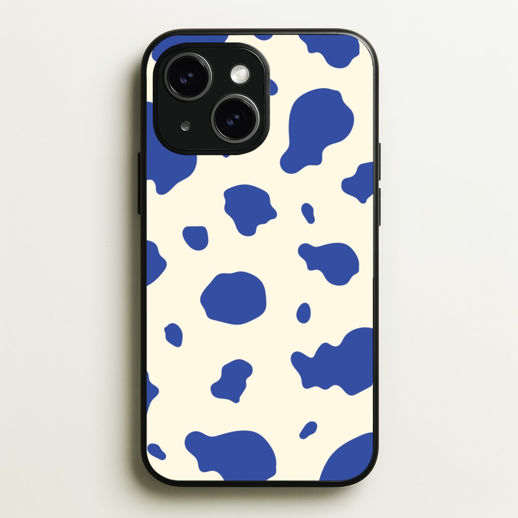 Blue Cow Print  - Animal Patterns Phone Case for iPhone 14 Plus