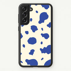 Blue Cow Print  - Animal Patterns Phone Case for Galaxy S21