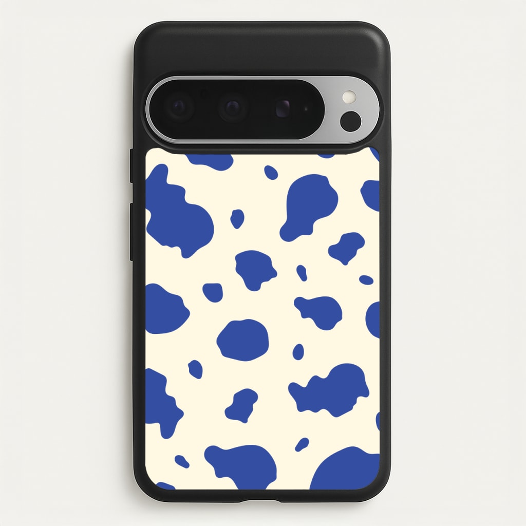 Blue Cow Print  - Animal Patterns Phone Case for Google Pixel 9 Pro XL