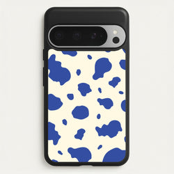 Blue Cow Print  - Animal Patterns Phone Case for Google Pixel 9 Pro XL