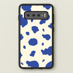 Blue Cow Print  - Animal Patterns Phone Case for Galaxy S10