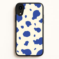Blue Cow Print  - Animal Patterns Phone Case for iPhone XR