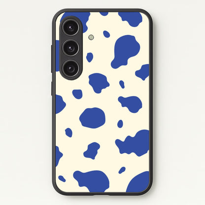 Blue Cow Print  - Animal Patterns Phone Case for Galaxy S24