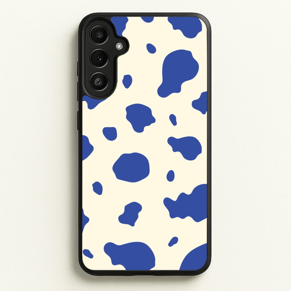 Blue Cow Print  - Animal Patterns Phone Case for Galaxy A36