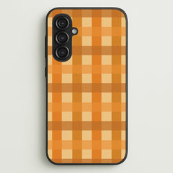 Orange Plaid Pattern- Autumn  - Autumn Phone Case for Galaxy S23FE