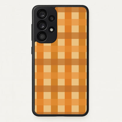 Orange Plaid Pattern- Autumn  - Autumn Phone Case for Galaxy A53