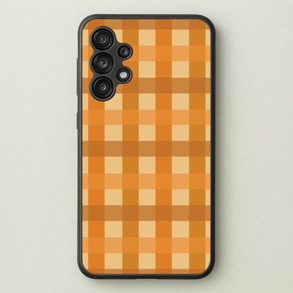 Orange Plaid Pattern- Autumn  - Autumn Phone Case for Galaxy A13