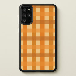Orange Plaid Pattern- Autumn  - Autumn Phone Case for Galaxy S20 Plus