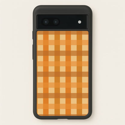 Orange Plaid Pattern- Autumn  - Autumn Phone Case for Google Pixel 7a