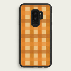 Orange Plaid Pattern- Autumn  - Autumn Phone Case for Galaxy S9 Plus