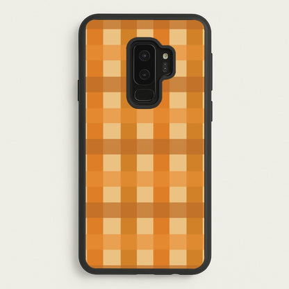 Orange Plaid Pattern- Autumn  - Autumn Phone Case for Galaxy S9 Plus