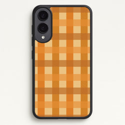 Orange Plaid Pattern- Autumn  - Autumn Phone Case for Galaxy S25 Edge