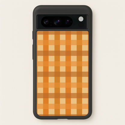 Orange Plaid Pattern- Autumn  - Autumn Phone Case for Google Pixel 8 Pro