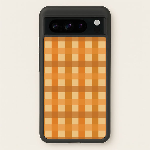 Orange Plaid Pattern- Autumn  - Autumn Phone Case for Google Pixel 8 Pro