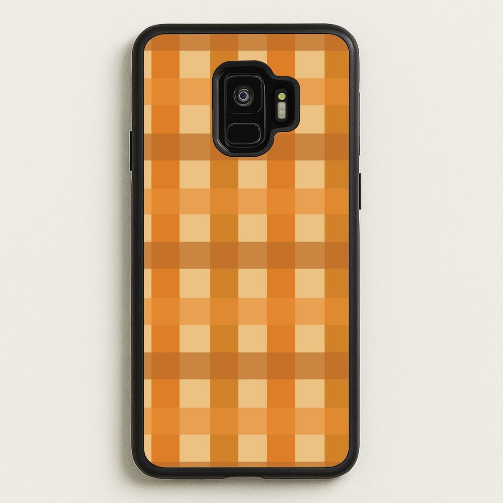 Orange Plaid Pattern- Autumn  - Autumn Phone Case for Galaxy S9